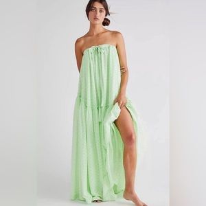 chinese dress ladies Free People Women's Calder Smocked Midi Dress - Blue main image 1